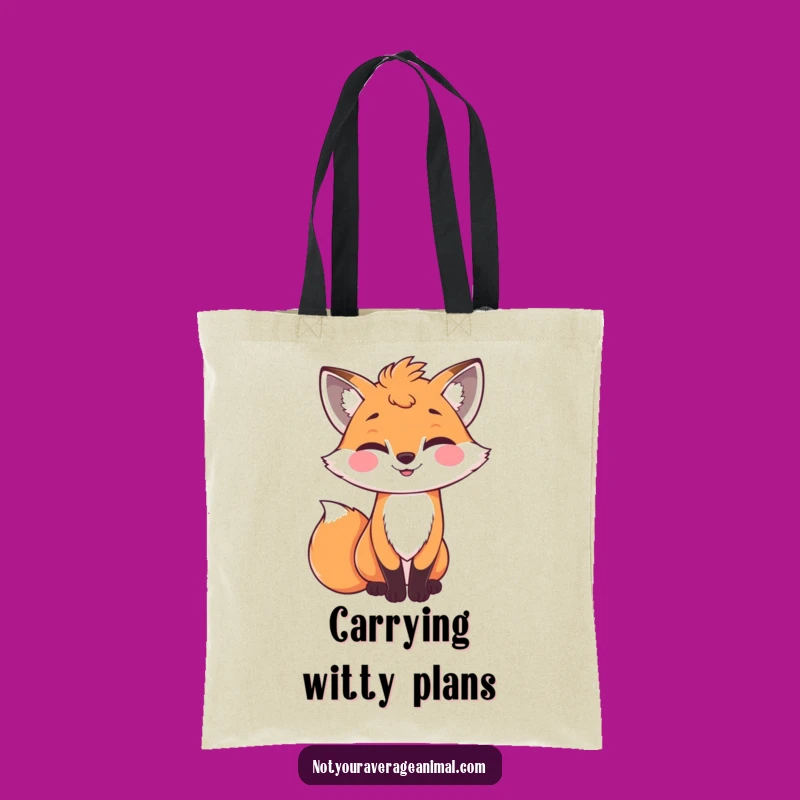 Funny Winking Fox Tote Bag - Carry Your Mischief in Style