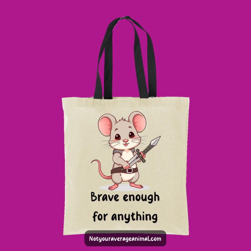 Funny Brave Mouse Sword Tote Bag: Carry Your Courage, a Hilarious Funny Gift
