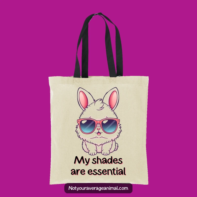 Funny Bunny Sunglasses Tote Bag: Chic Rabbit Carryall for Groceries