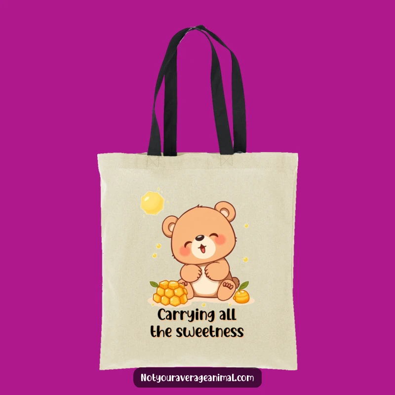 Funny Giggling Bear Cub Tote Bag - Stylish Animal Humor Accessory