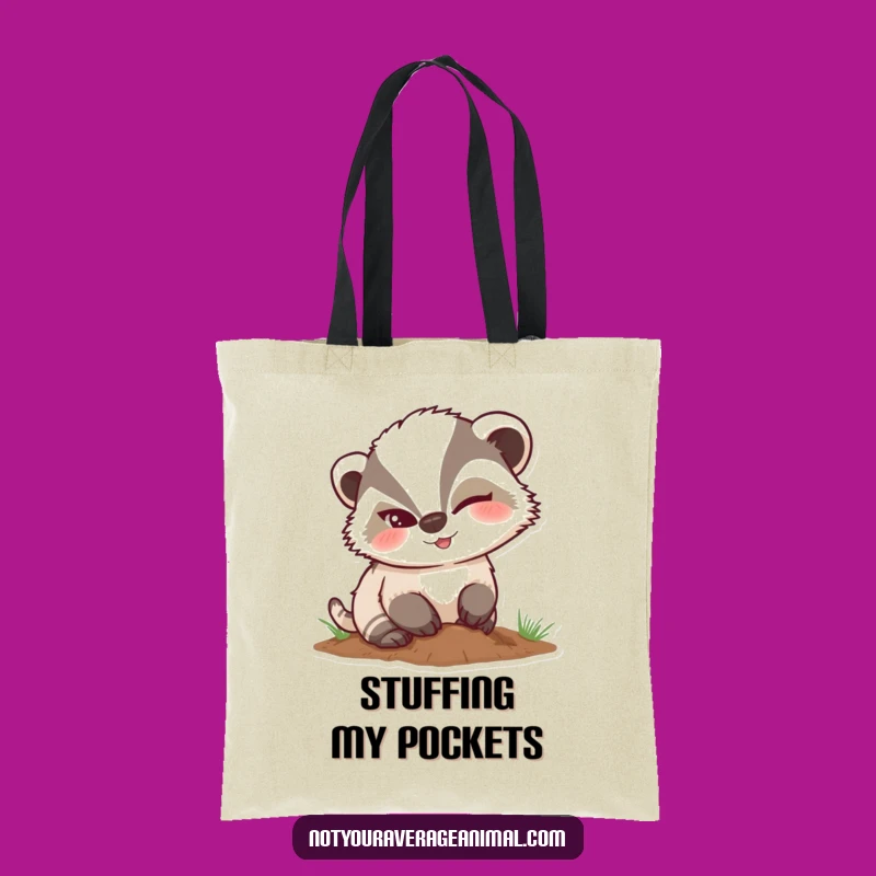 Funny Mischievous Badger Winking Tote Bag, Hilarious Accessory for Secret Keepers