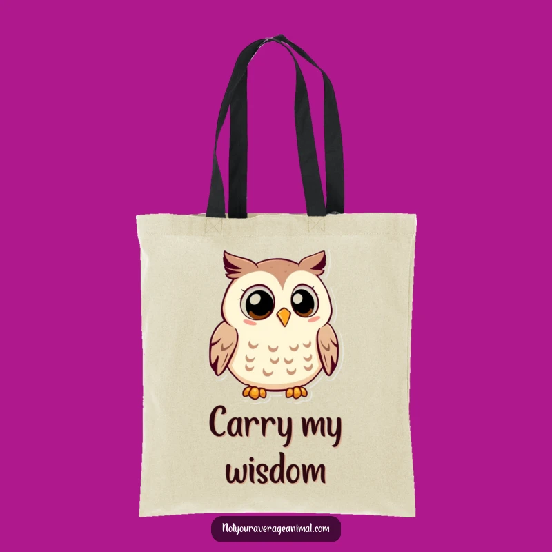 Funny Owl Tote Bag: Carry Wisdom & Smiles with a Contented Friend!