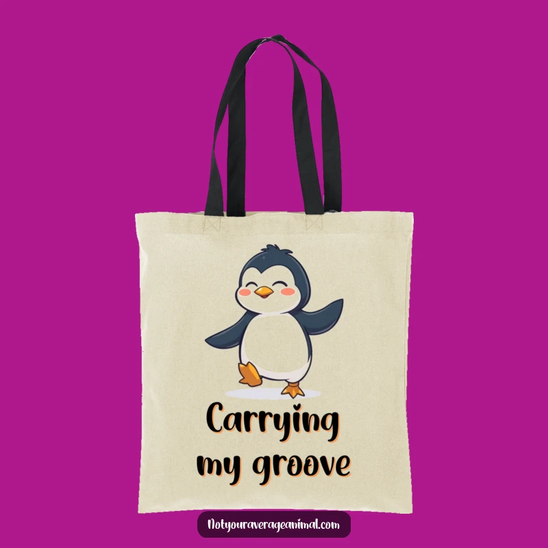 Funny Penguin Jig Tote Bag: Carry Your Laughs with this Hilarious Dancing Penguin Accessory