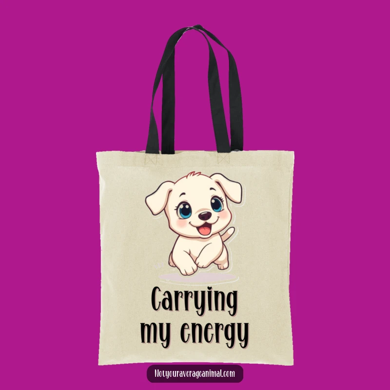 Funny Puppy Tail Chase Tote Bag: Adorable Dog Carrier, Great Funny Gift for Dog Owners