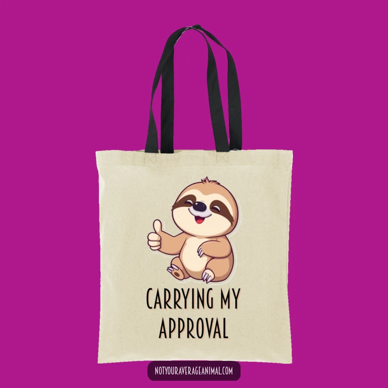 Funny Sloth Thumbs Up Tote Bag: Carry Your Essentials with Humor