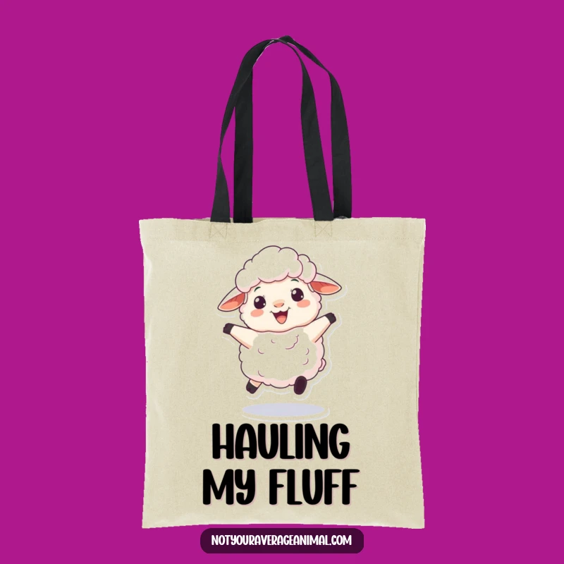Funny Fluffy Sheep Bouncing Tote Bag - Woolly & Hilarious Carry-All