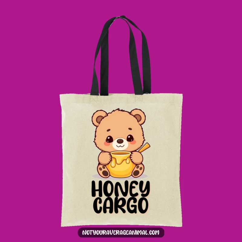Funny Bear Cub Honey Pot Tote Bag: Carry Sweetness with Adorable Flair