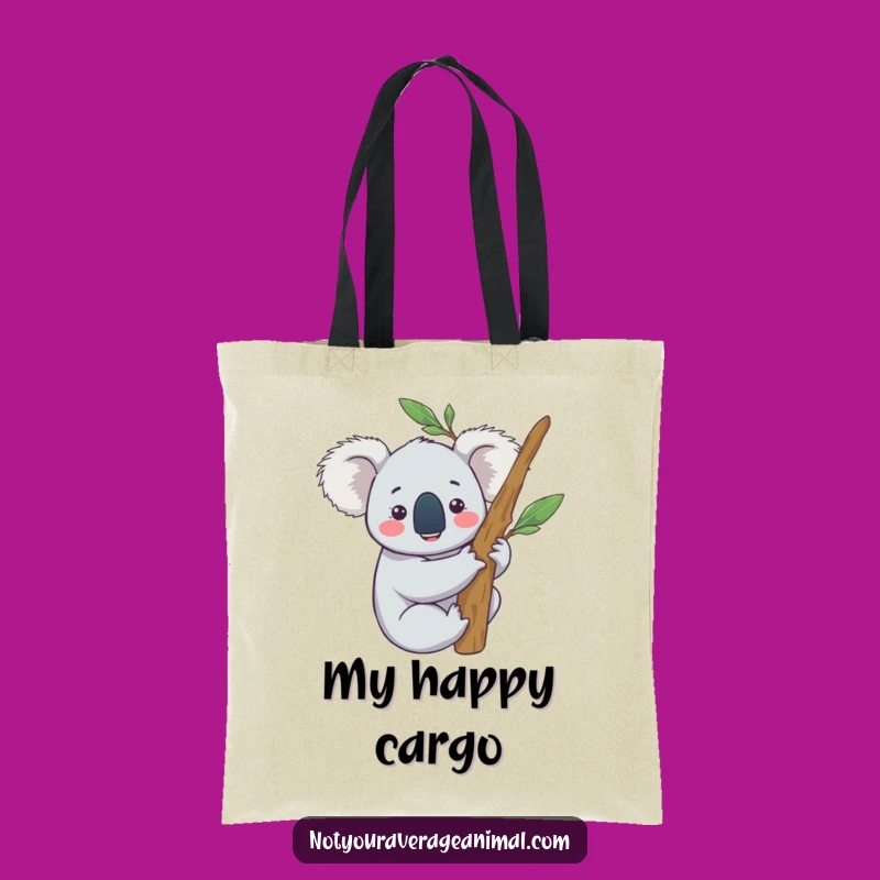 Funny Content Koala Tote Bag - Happy Eucalyptus Hug Carryall Gift